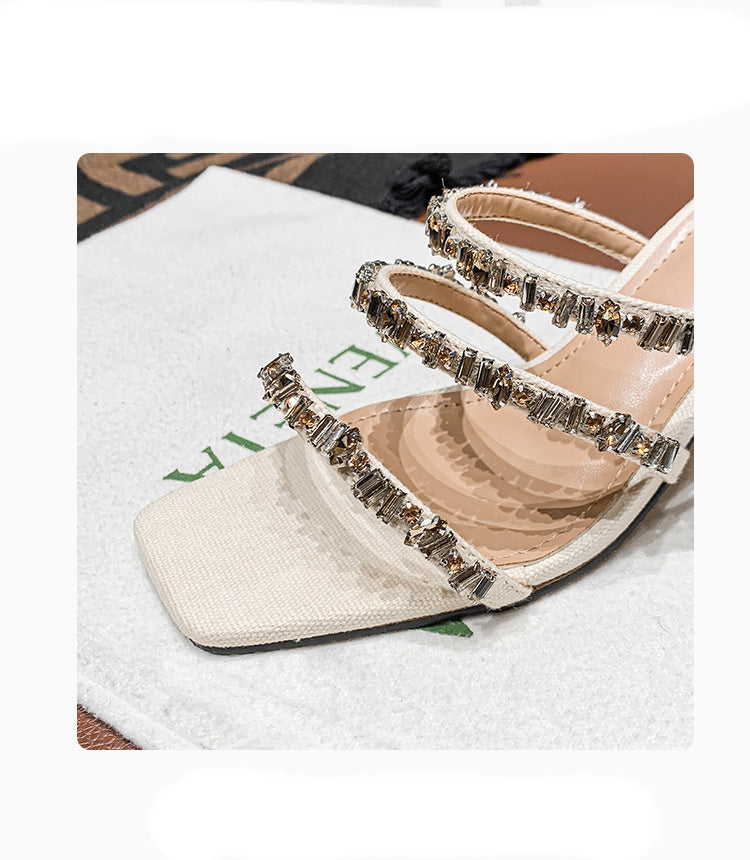 Julien - Heeled Sandals | Glamour et Confort avec pierres précieuses